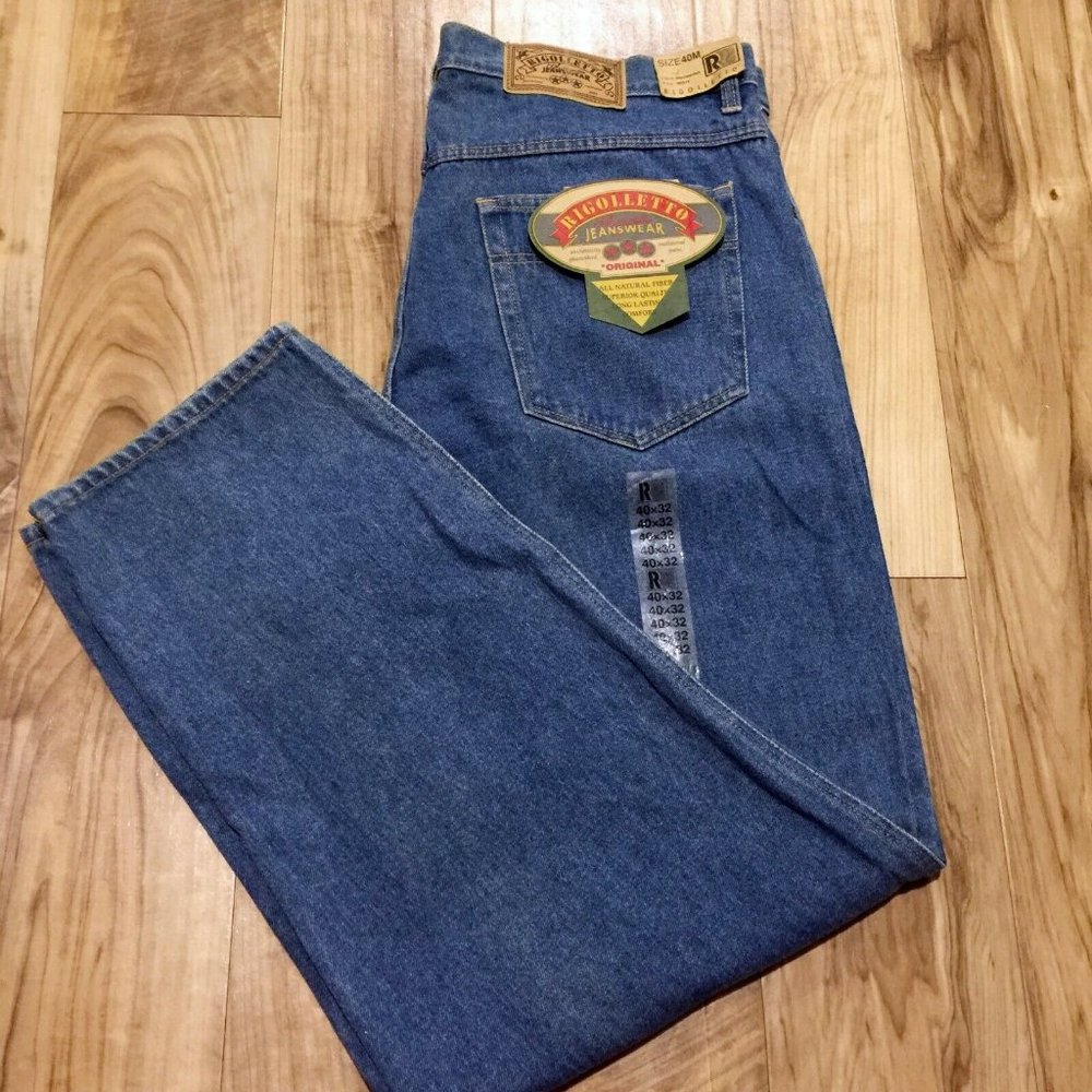 NOS Vintage 90s Rigolletto Jeans 40 Mens Stone Wash Skater Grunge Fits 38.5x31.5
